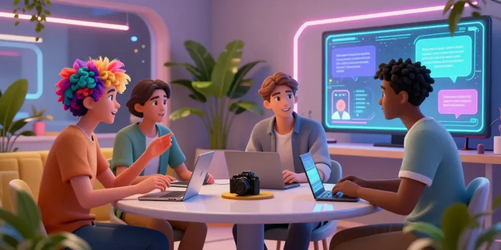 AI chat porn interactive avatars engaging in intimate conversations.